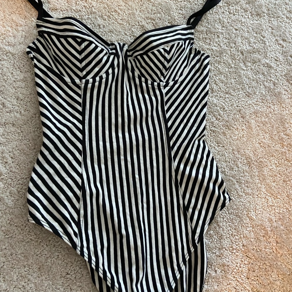 American Apparel stripped bustier bodysuit